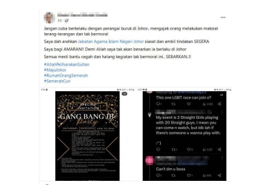 Hantaran Mohd Fared di laman Facebook malam ini.