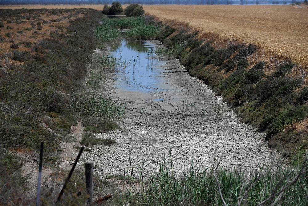 Le manque de précipitations et les températures élevées ont entraîné l'assèchement et le vidage des barrages d'eau en Andalousie, en Espagne.  -Photo AFP