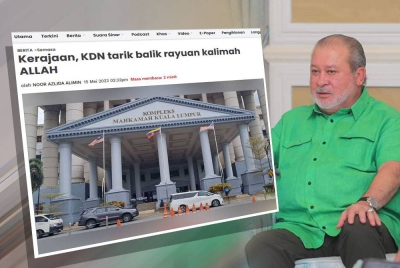 Laporan Sinar Harian pada 15 Mei lalu. Sultan Ibrahim (kanan).