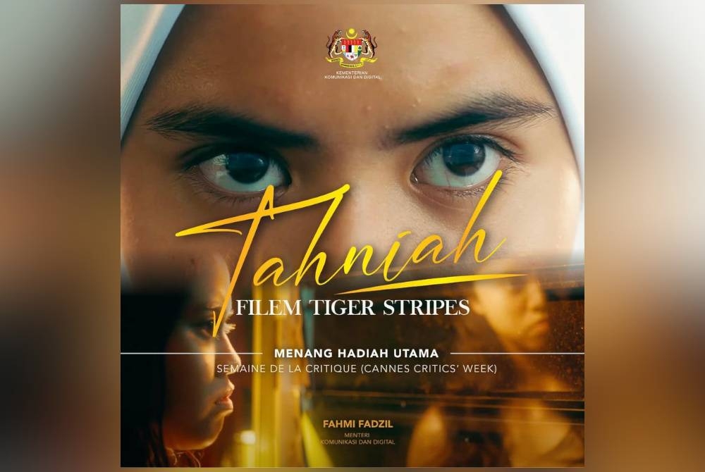 Filem ‘Tiger Stripes’ kerana merangkul anugerah utama pada Minggu Kritik Festival Filem Cannes.
