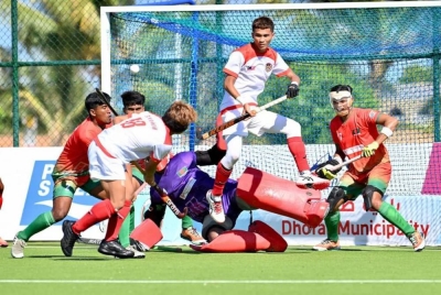 Antara aksi menarik perlawanan Young Tigers menentang Bangladesh dalam saingan Kumpulan B Piala Remaja Asia 2023 pada Khamis.