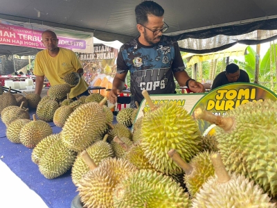 Johan membuka perniagaan durian bersama dua rakannya sejak empat tahun lalu.