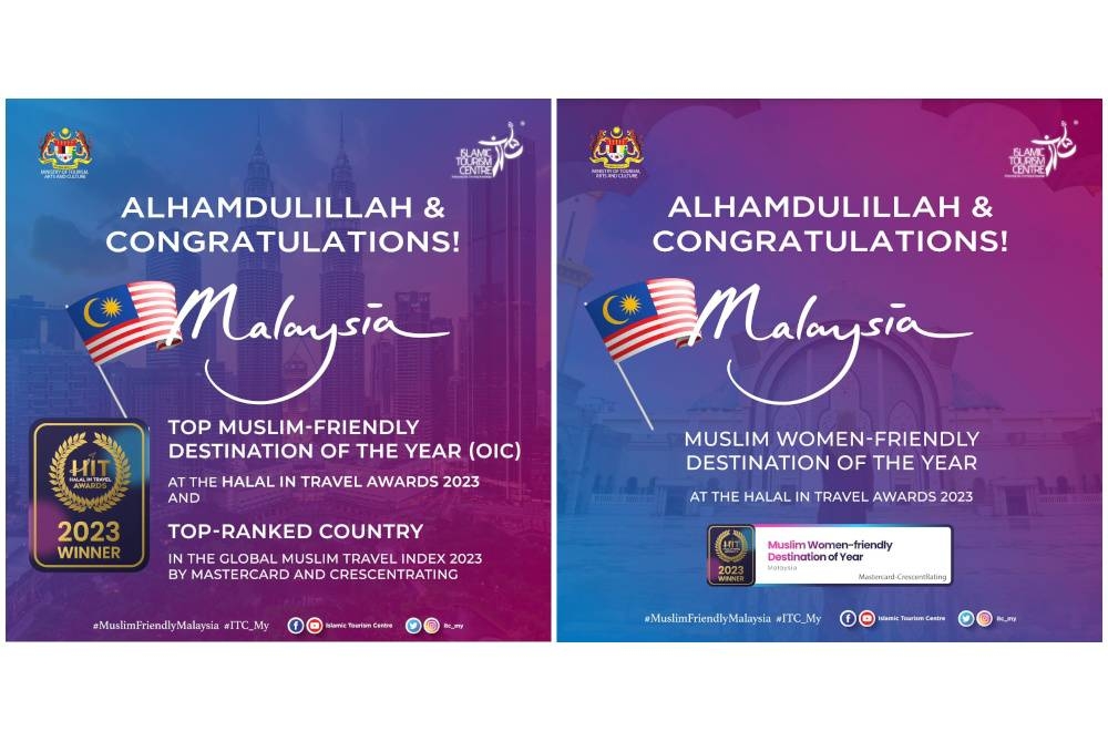 ITC zahir rasa gembira di atas kejayaan negara meraih dua anugerah di majlis Halal in Travel Awards (HTA) yang berlangsung di Singapura.