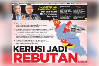 Suhu politik tanah air semakin panas menjelang Pilihan Raya Negeri (PRN) di enam negeri apabila kerusi Dewan Undangan Negeri (DUN) di enam negeri berkenaan menjadi rebutan parti-parti politik untuk ditandingi mereka.