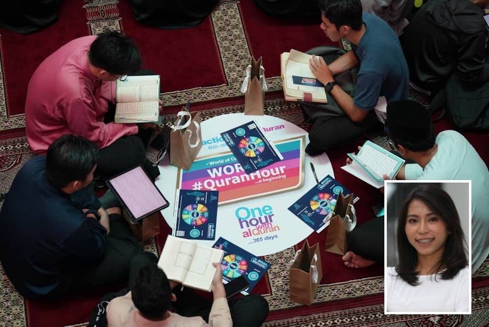 Wardah dan Kahf memberi sokongan kepada World #QuranHour pada 13 April 2023. (Gambar kecil: Karina Anindita)