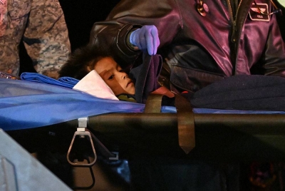 Salah seorang daripada empat kanak-kanak Orang Asli yang berjaya diselamatkan semasa sesat dalam hutan Amazon di Colombia. - AFP