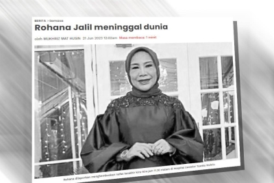 Allahyarham Rohana atau nama sebenarnya, Dara Abdul Jalil kembali ke rahmatullah pada pukul 11.33 malam tadi di HCTM.