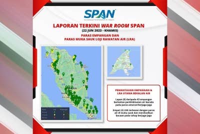 Lapan empangan utama di Johor, Perlis, Kedah, Pulau Pinang dan Perak berada pada paras amaran.