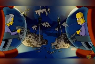 Sedutan daripada siri itu yang memaparkan lokasi Titanic tenggelam di dasar Lautan Atlantik. - Foto Agensi