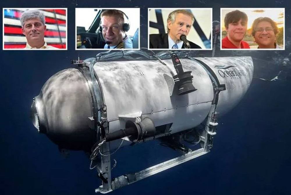 (Dari kiri) Stockton Rush, Hamish Harding, Paul-Henri Nargeolet, Suleman dan Shahzada Dawood digelar sebagai 'peneroka sejati' oleh OceanGate Expeditions.