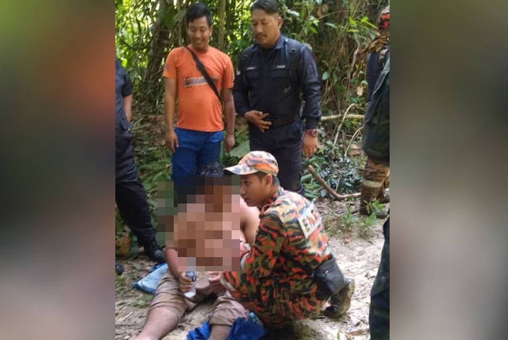 Mangsa berjaya ditemui oleh pasukan penyelamat pada hari ketiga operasi SAR dijalankan di Gerik pada Sabtu. Foto: Ihsan JBPM Perak