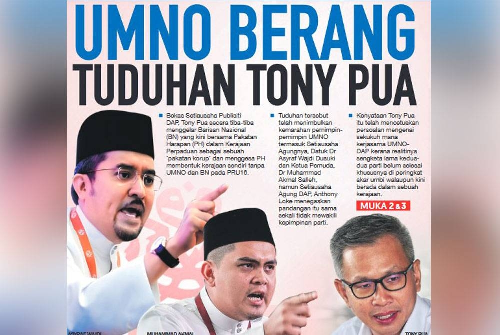 Laporan muka depan Sinar Ahad.