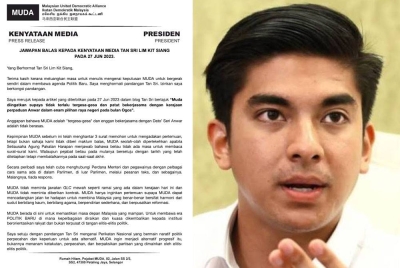 Siaran media Muda. Syed Saddiq