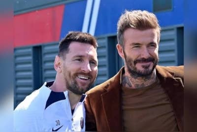 Beckham (kanan) mengimbas detik membawa Messi untuk menyertai Miami. - Foto Agensi