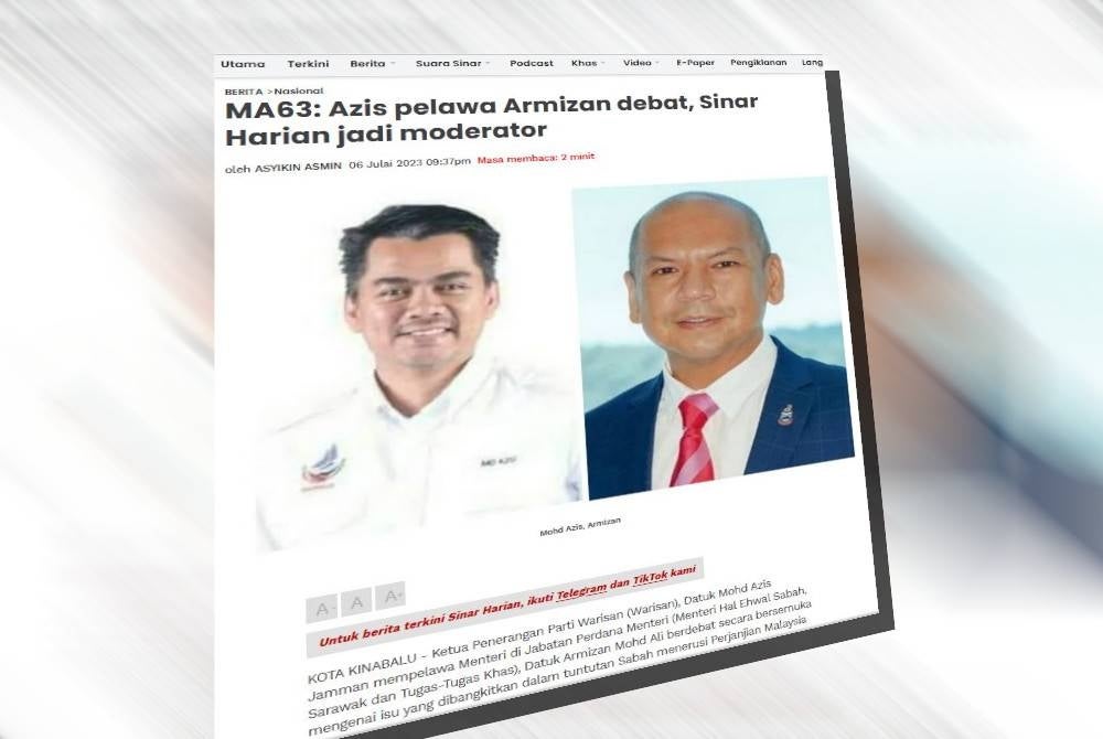 Laporan Sinar Harian pada Khamis.