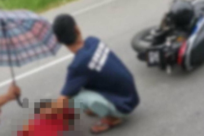 Mangsa dibantu orang awam sebelum dihantar ke Hospital Pasir Mas.