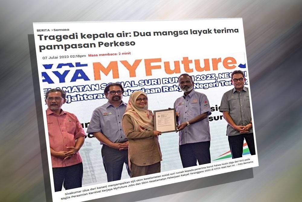 Laporan Sinar Harian pada Jumaat.