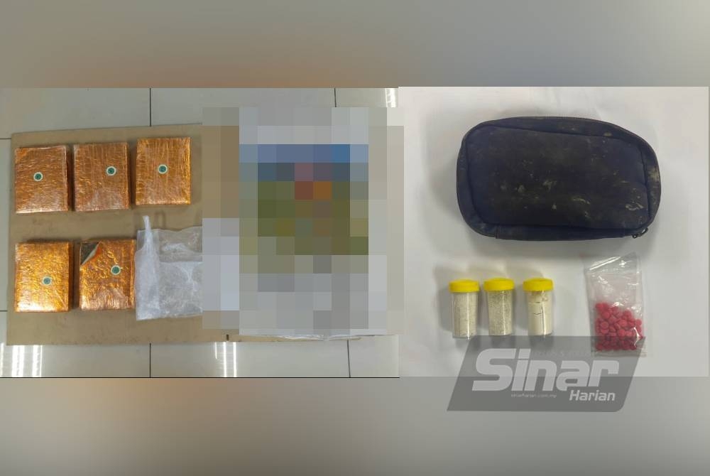 Antara dadah yang dirampas pihak polis dalam serbuan di pangkalan haram di Pasir Mas pada Khamis. - Foto Sinar Harian