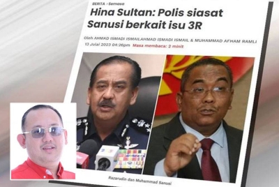 Laporan Sinar Harian pada Khamis. Gambar kecil: Shah Zanuriman