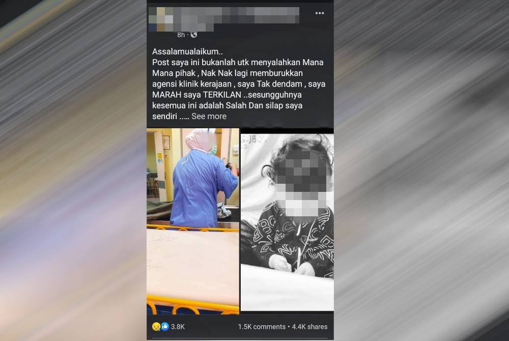 Tangkap layar hantaran wanita terbabit yang tular di laman sosial pada Isnin.