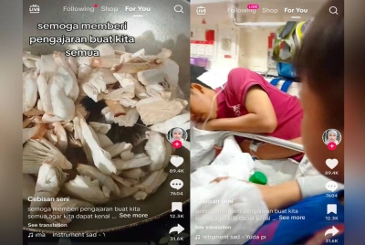 Masieta berkongsi pengalaman di akaun TikToknya agar dapat dijadikan iktibar. Tiga beranak dikejarkan ke hospital selepas sejam makan cendawan beracun yang disangka cendawan busut dalam kejadian di Sungkai, minggu lalu. - Foto: Ihsan pembaca