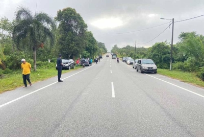 Lokasi kejadian yang mengakibatkan seorang lelaki orang kurang upaya (OKU) maut.