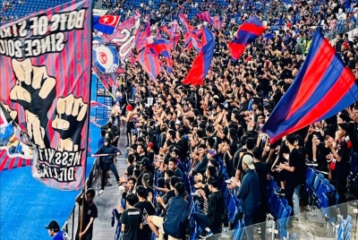 BOS sentiasa memberikan sokongan padu setiap kali JDT beraksi. - Foto Boys Of Straits