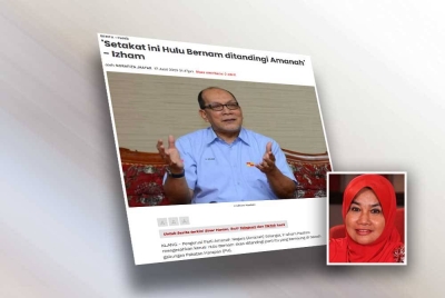 Pada Isnin, Izham mengesahkan kerusi Hulu Bernam akan ditandingi Amanah. (Gambar kecil: Rosni Sohar)