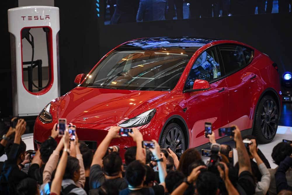 Kenderaan utiliti sukan elektrik (SUV) serba baharu Tesla Malaysia, Model Y yang membuat penampilan sulungnya di Malaysia pada 20 Julai lalu. - Foto Bernama