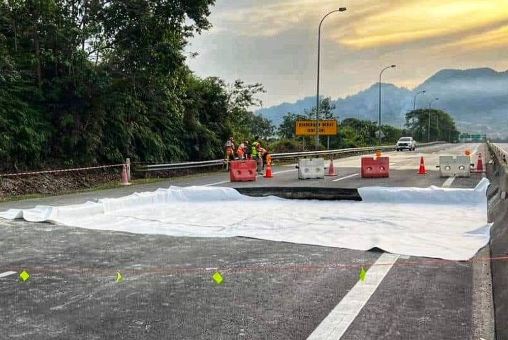 Pembaikan lengkap sedang berjalan dan menyasarkan ia dijangka siap pada jam 7 malam,Rabu. Foto: Facebook ECRL