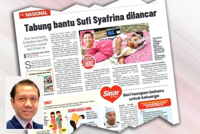 Laporan Sinar Harian pada Selasa. - Gambar kecil: Dr Mohd Feizel Alsiddiq