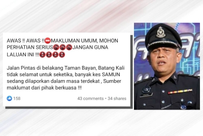 Mesej pesanan tular di media sosial. (Kanan: Ahmad Faizal)