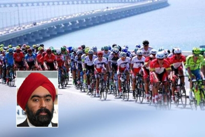 Peserta-peserta yang mengambil bahagian dalam perlumbaan Le Tour de Langkawi. - Foto fail Bernama (Gambar kecil: Amarjit)