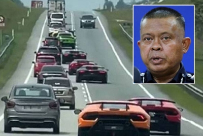 Tular di media sosial lima pemandu kereta mewah yang dikesan memandu secara melulu dan berbahaya di Lebuhraya Senai-Desaru baru-baru ini. Gambar kecil: Kamarul Zaman