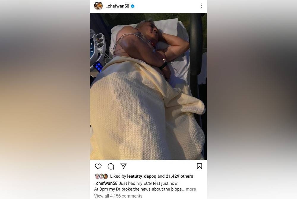 Cef Wan berkongsi tentang penyakit yang dihidapinya di Instagram beliau pada Khamis.