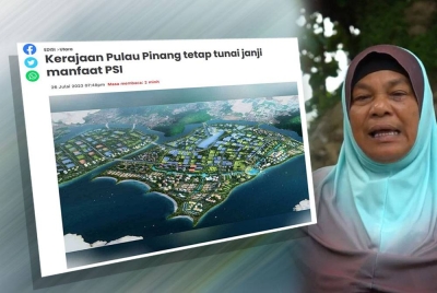 Laporan Sinar Harian pada Julai lalu. Fajinah (kanan).