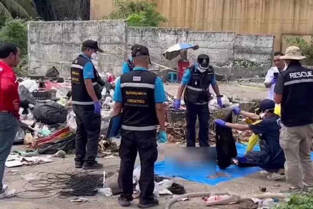 Polis menemui saki baki mayat di tempat longgokan sampah di Koh Pha Ngan. - Agensi