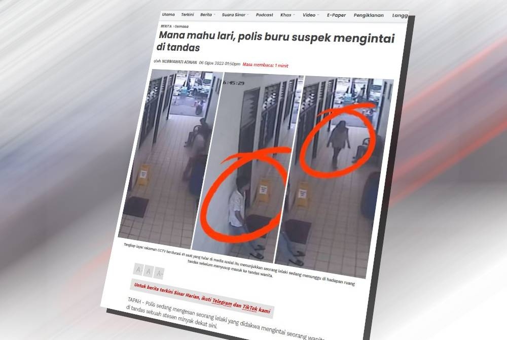 Laporan Sinar Harian pada Ahad.