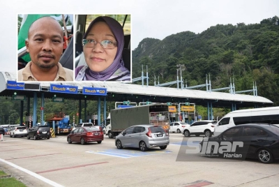 Keadaan trafik menghala ke pantai timur melalui Plaza Tol Gombak mula bertambah setakat jam 5.00 petang Jumaat. - Foto Mohd Rafiq Redzuan Hamzah. Gambar kecil: Mohd Salmi, Mastura