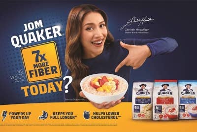 Zahirah dilantik menjadi duta Quarker Malaysia.