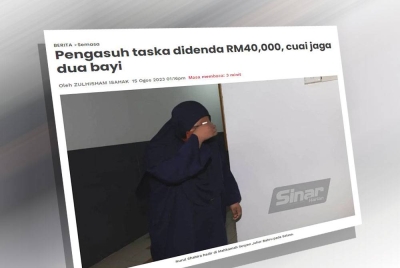 Laporan Sinar Harian pada Selasa.