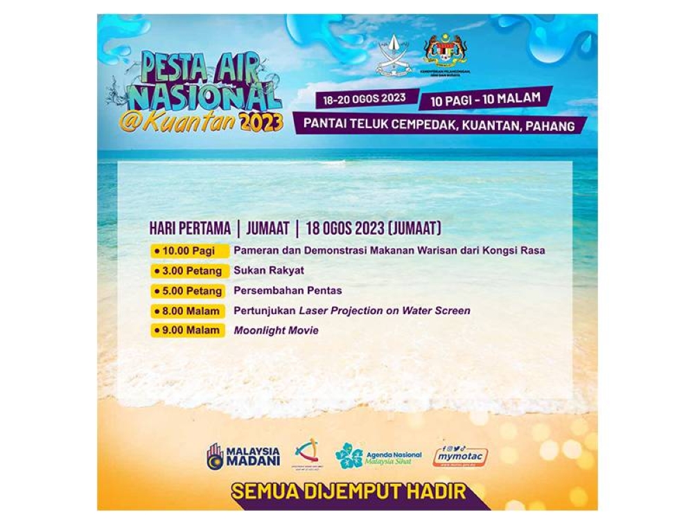 Aktiviti hari pertama Pesta Air Nasional@Kuantan 2023.