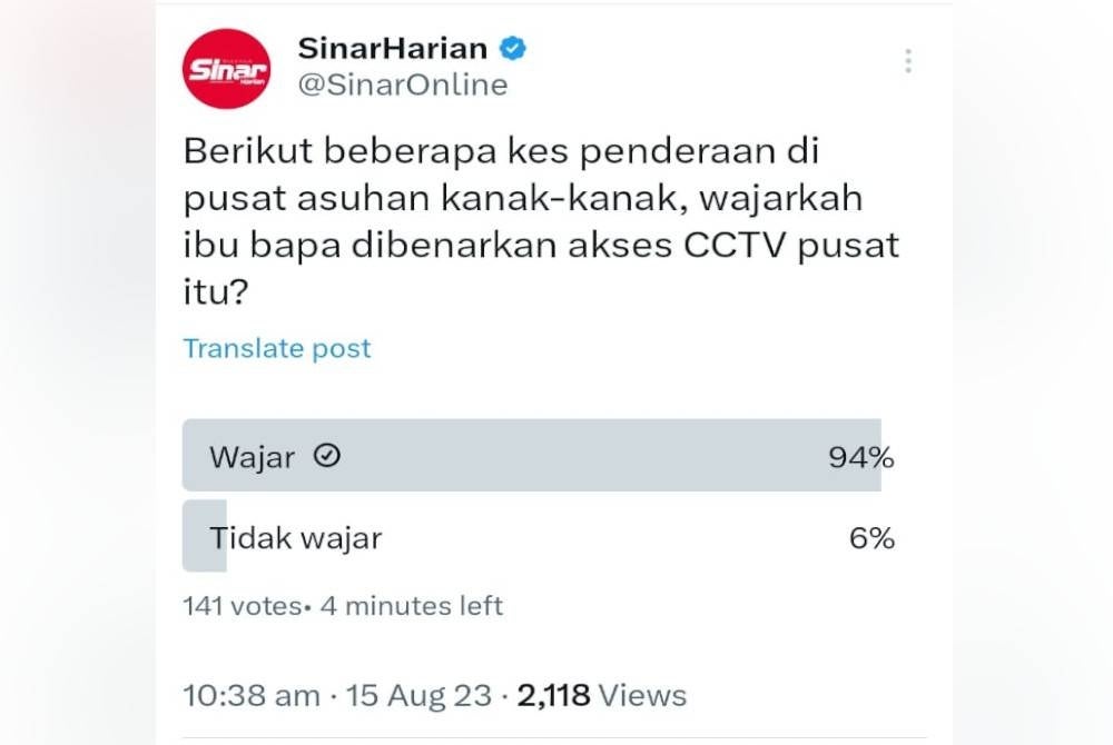
Undian yang dilakukan di X (Twitter).