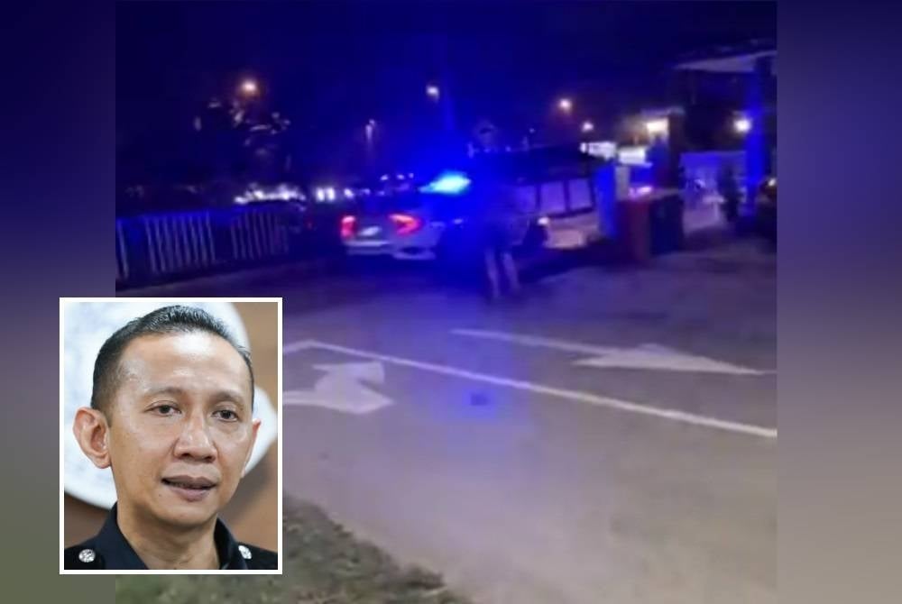 Tangkap layar kejadian sebuah kereta peronda polis mengejar Toyota Vios di Batu 7, Sijangkang pada Selasa. Gambar kecil: Ahmad Ridhwan