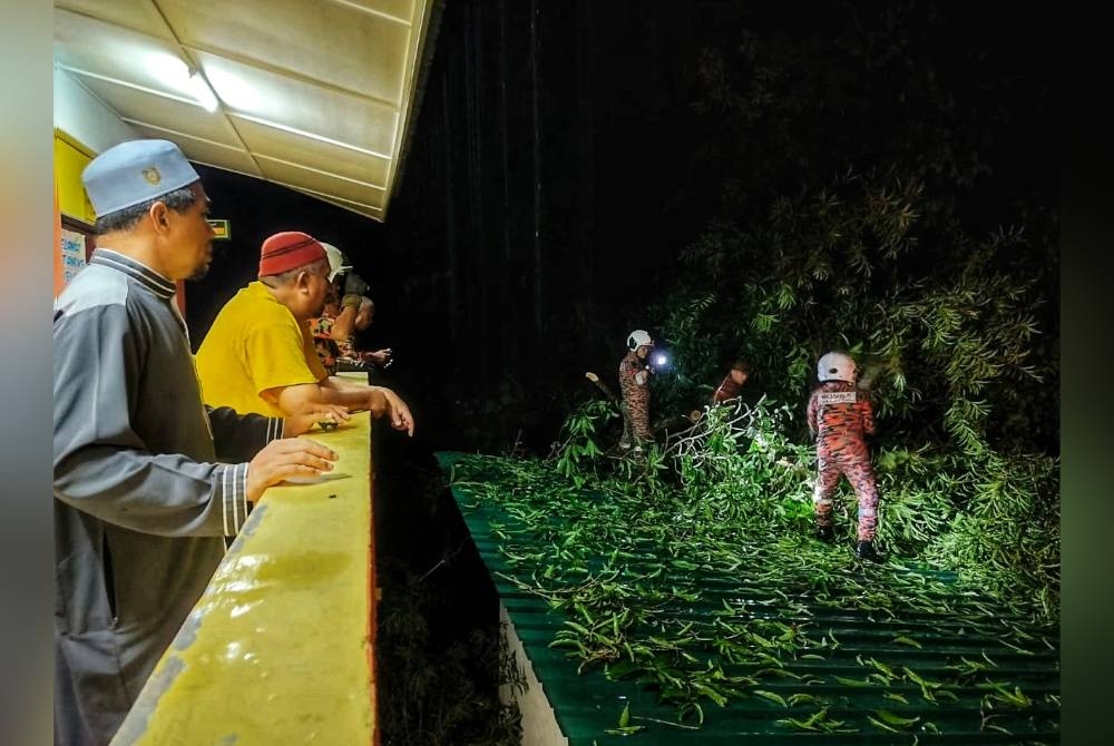 Kerja-kerja pengalihan pokok yang turut menghempap tandas MTI dalam kejadian tersebut.