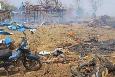 Serangan udara dilancarkan tentera junta di Sintgaing. - Agensi