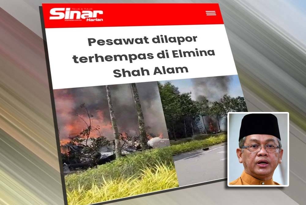 Keratan portal Sinar Harian pada Khamis.(Gambar kecil:Mohd Na'im)