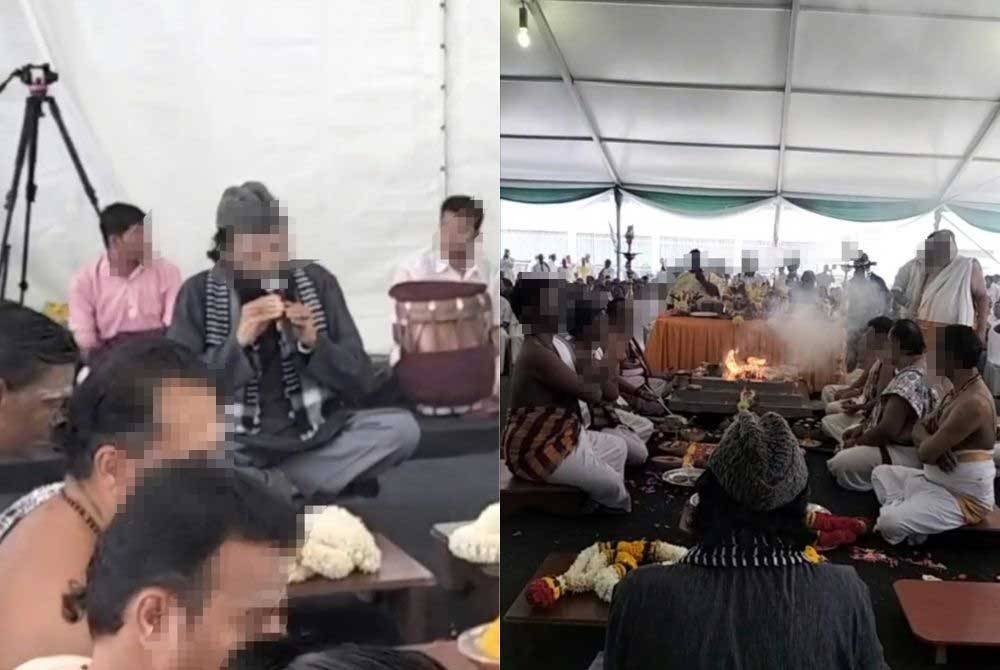 Seorang lelaki dipercayai membaca doa dalam majlis yang turut disertai penganut agama lain.