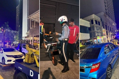 Antara kenderaan yang ditunda kerana menghalang lalu lintas.