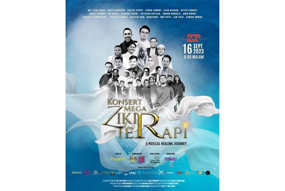 Konsert Mega Zikir Terapi yang akan diadakan pada 16 September depan.